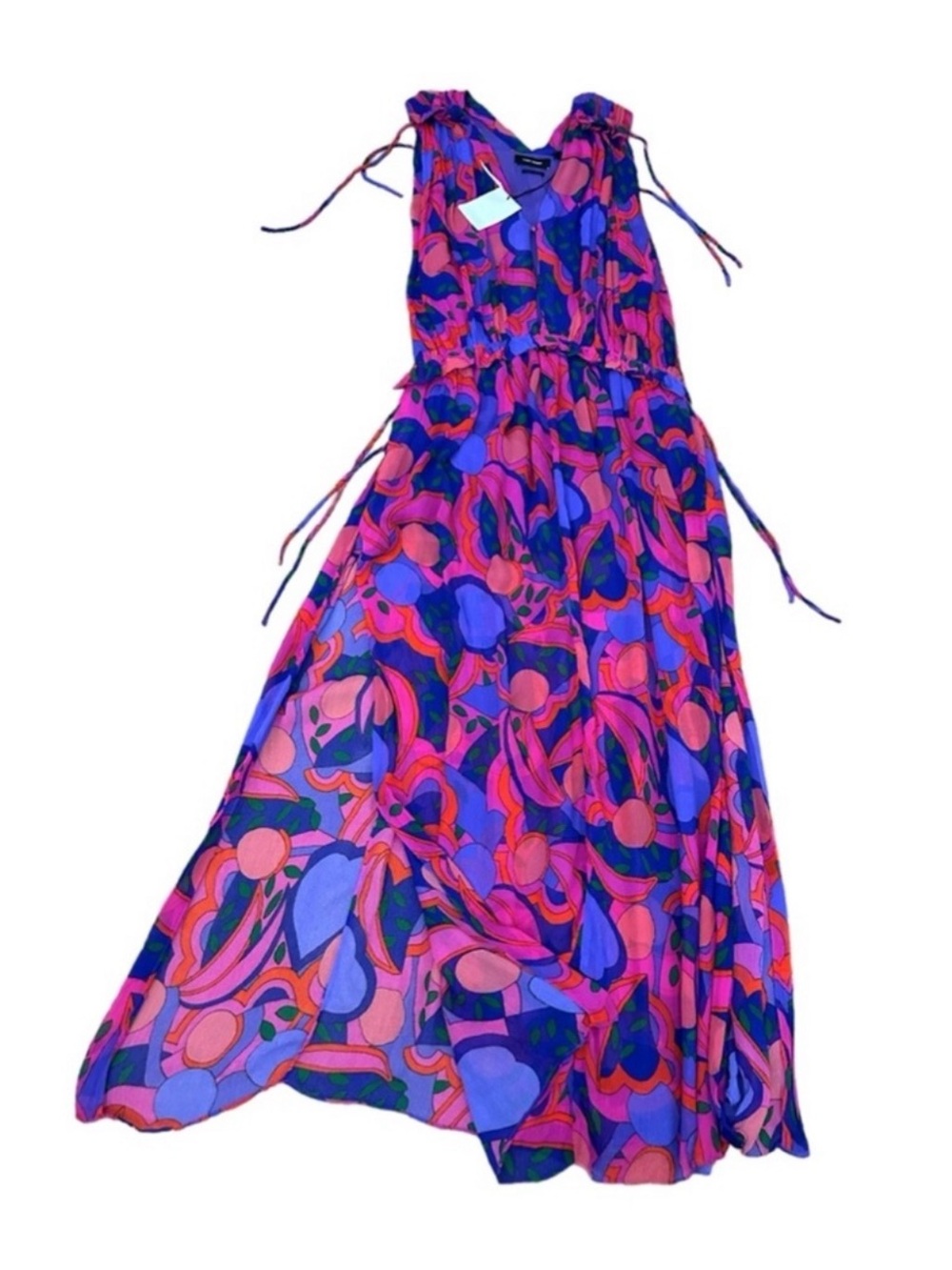 NWT Isabel Marant Alsaw Silk Chiffon Maxi Dress Pink Purple Floral  US 8 - Picture 11 of 17